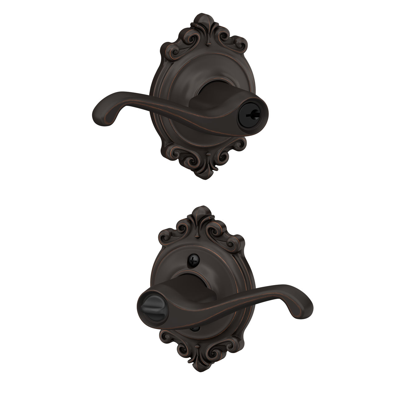 Flair Lever Keyed Entry Lock with Brookshire Trim