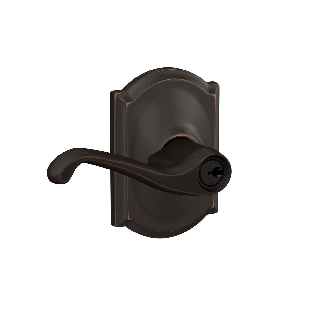 Flair Lever Keyed Entry Lock with Camelot Trim
