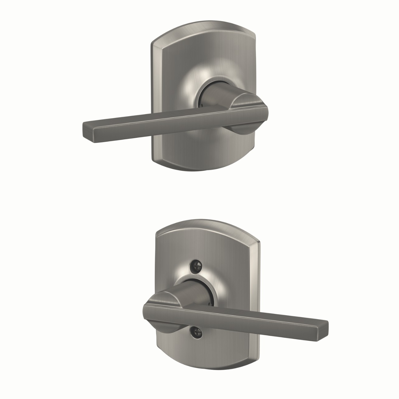 Latitude Lever Hall & Closet Lock with Greenwich Trim