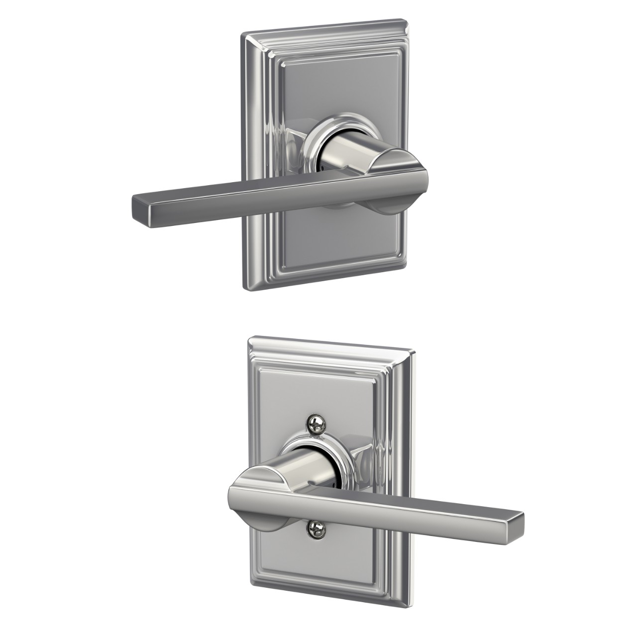 Latitude Lever Hall & Closet Lock with Addison Trim