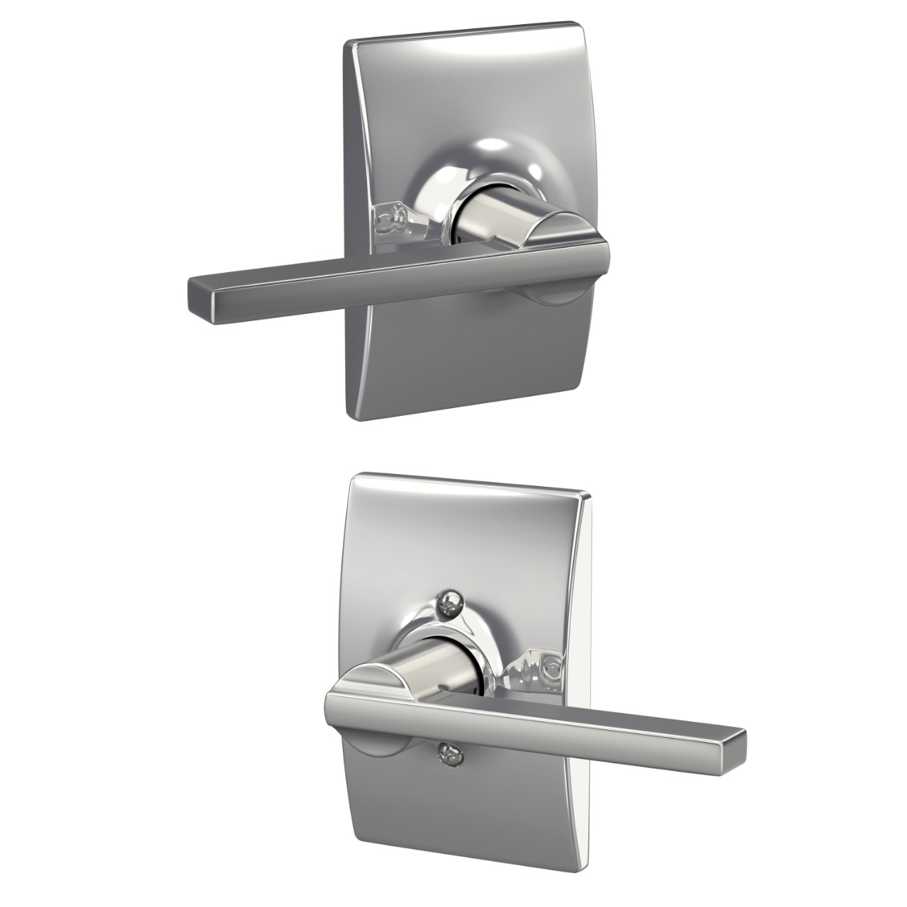 Latitude Lever Hall & Closet Lock with Century Trim