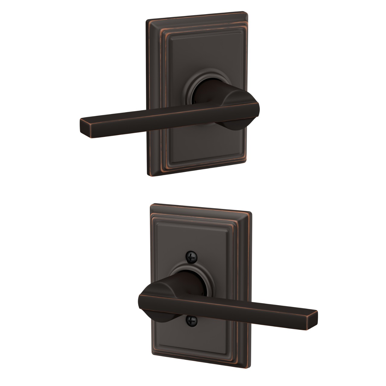 Latitude Lever Hall & Closet Lock with Addison Trim