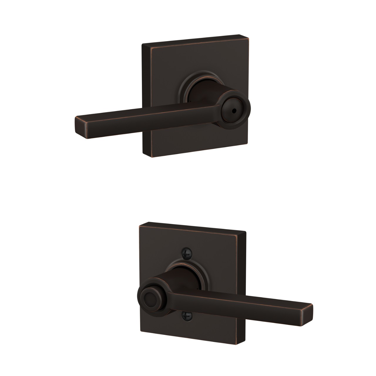 Latitude lever Bed & Bath Lock with Collins Trim