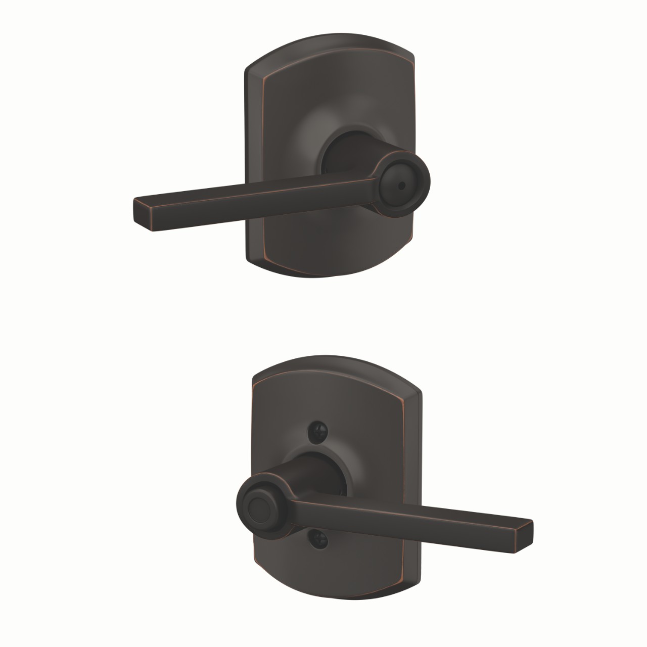 Latitude Lever Bed & Bath Lock with Greenwich Trim