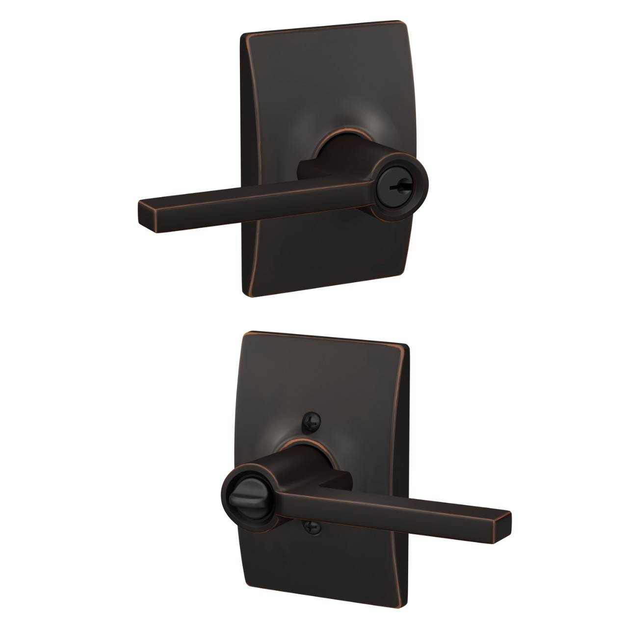 Latitude Lever Keyed Entry Lock with Century Trim