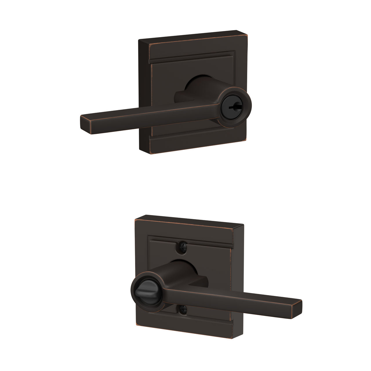 Latitude Lever Keyed Entry Lock with Upland Trim