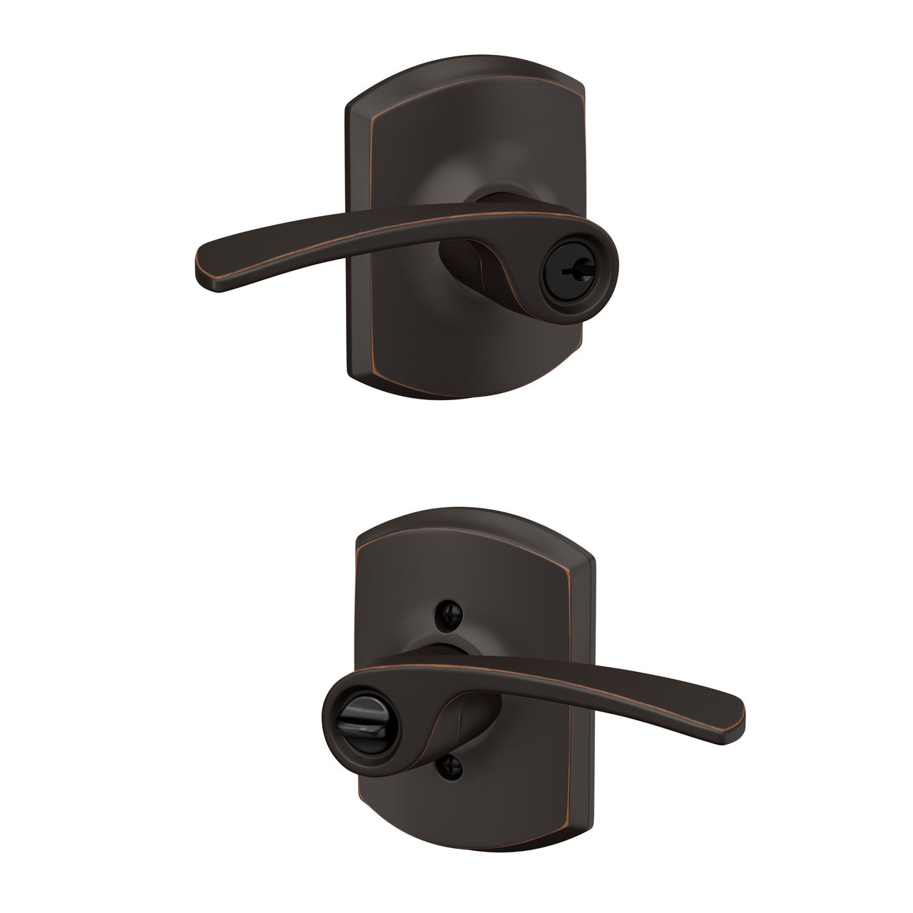 Merano Lever Keyed Entry Lock with Greenwich Trim