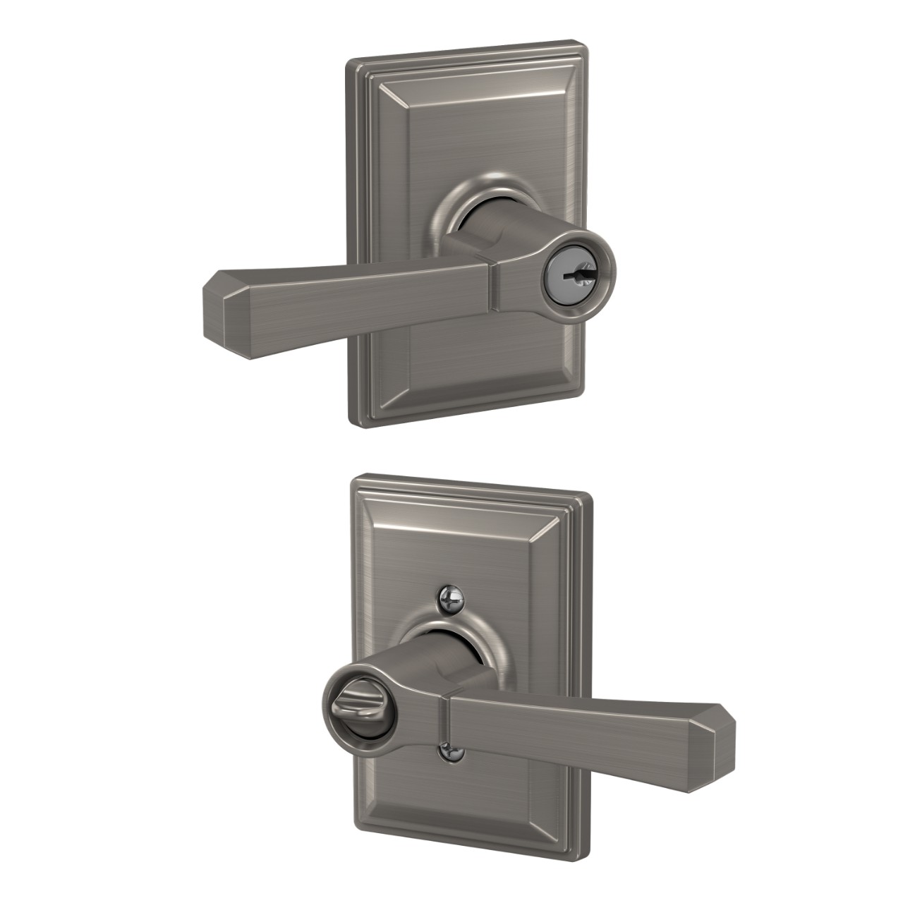 Rivington Lever with Grandville Trim Keyed Entry Lock