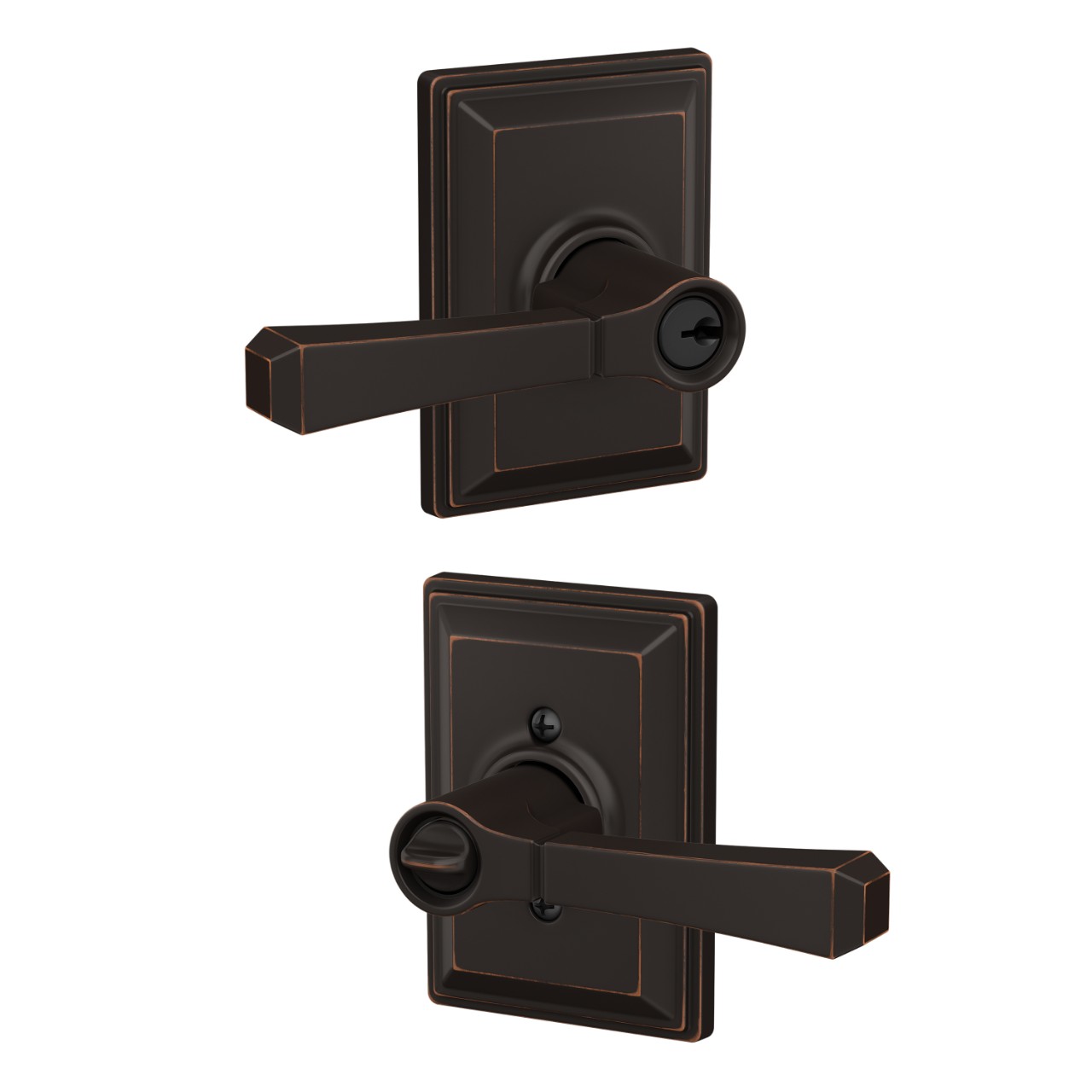 Rivington Lever with Grandville Trim Keyed Entry Lock