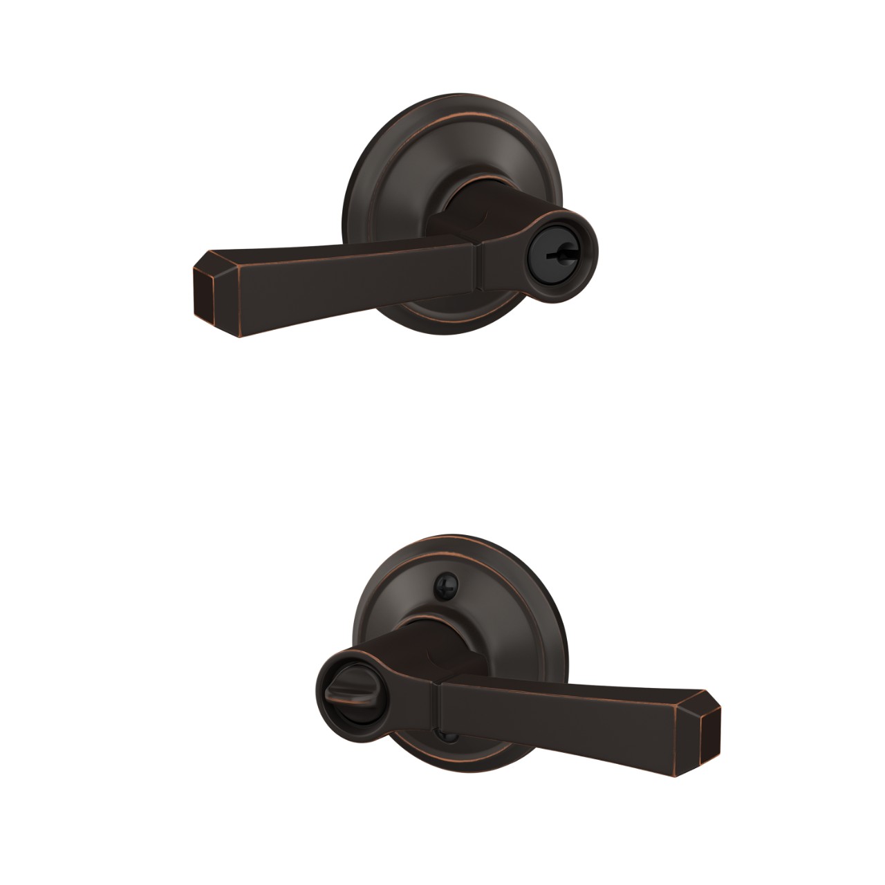 Rivington Lever with Georgian Trim Keyed Entry Lock