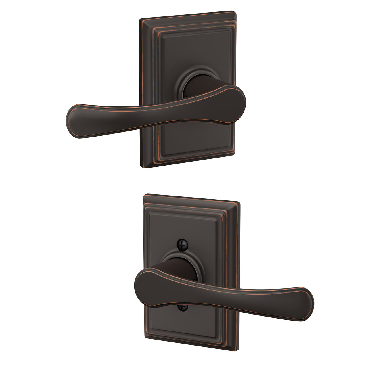 Avila Lever Hall & Closet Lock with Addison Trim