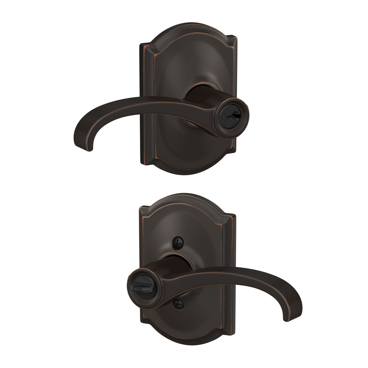 Whitney Lever Keyed Entry Lock with Camelot Trim