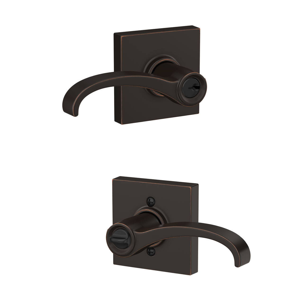 Whitney Lever Keyed Entry Lock with Collins Trim