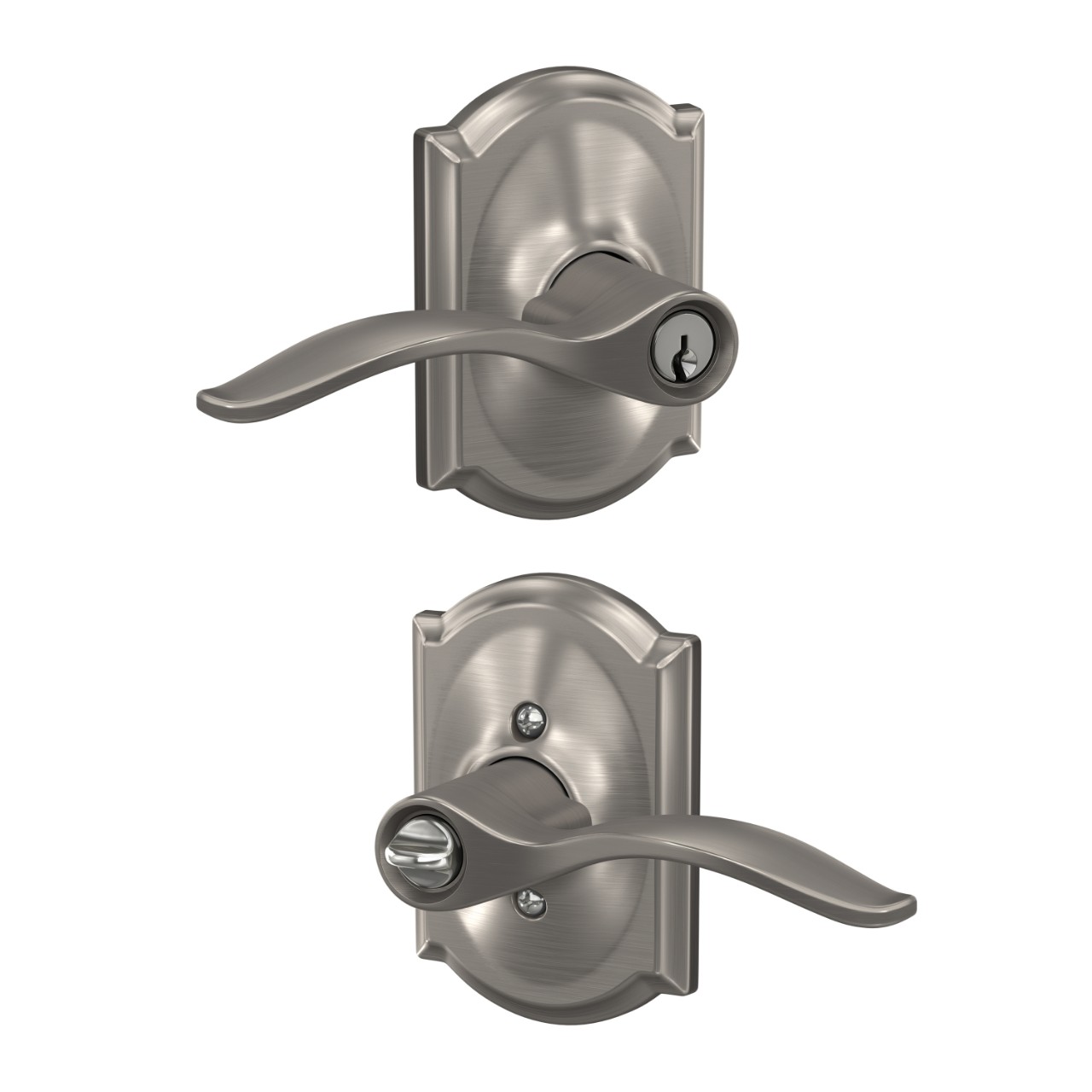 Pennant Lever Keyed Entry Lock with Camelot Trim