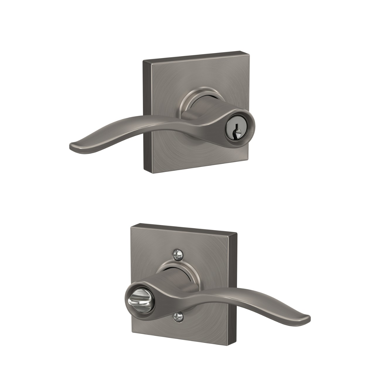 Pennant Lever Keyed Entry Lock with Collins Trim