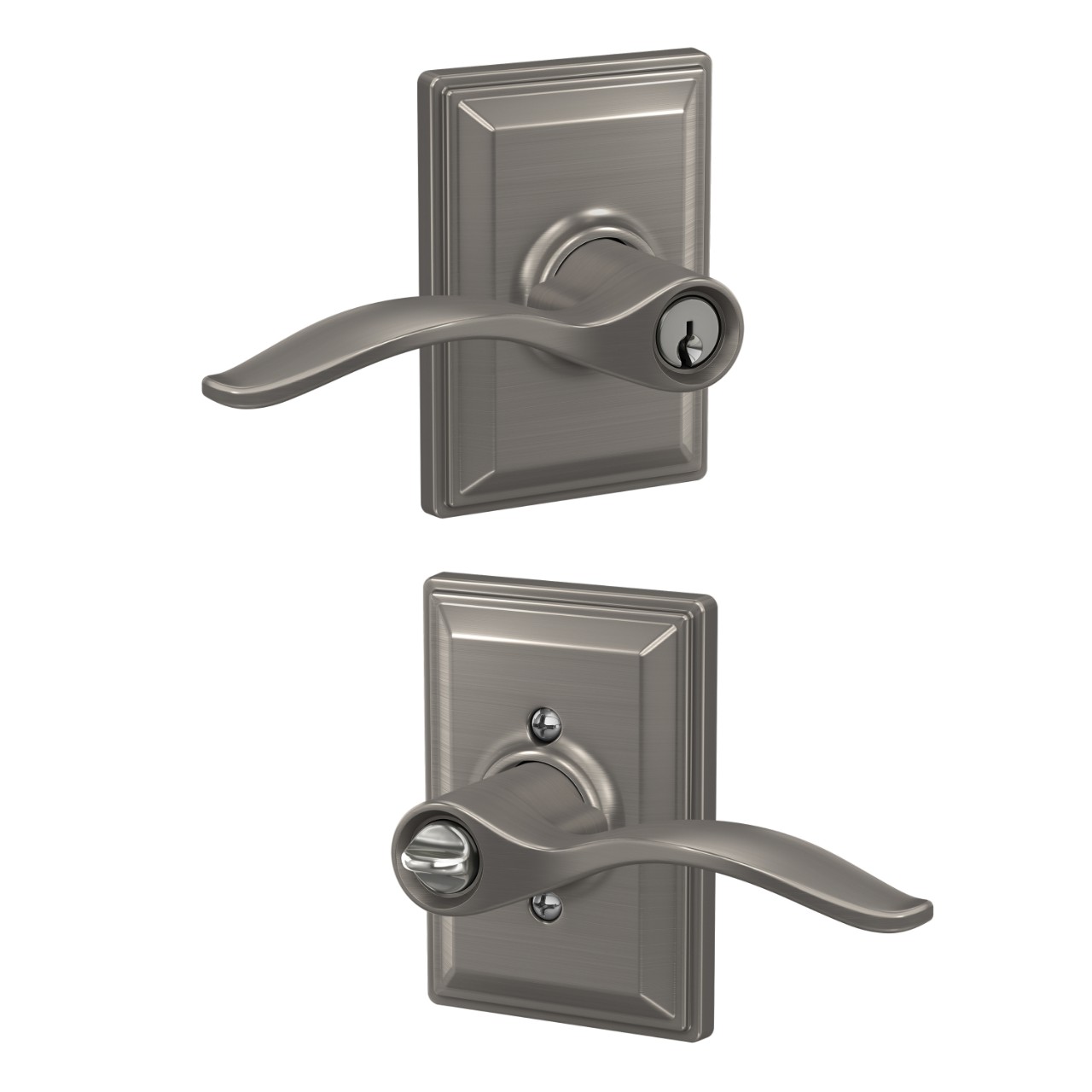 Pennant Lever Keyed Entry Lock with Grandville Trim