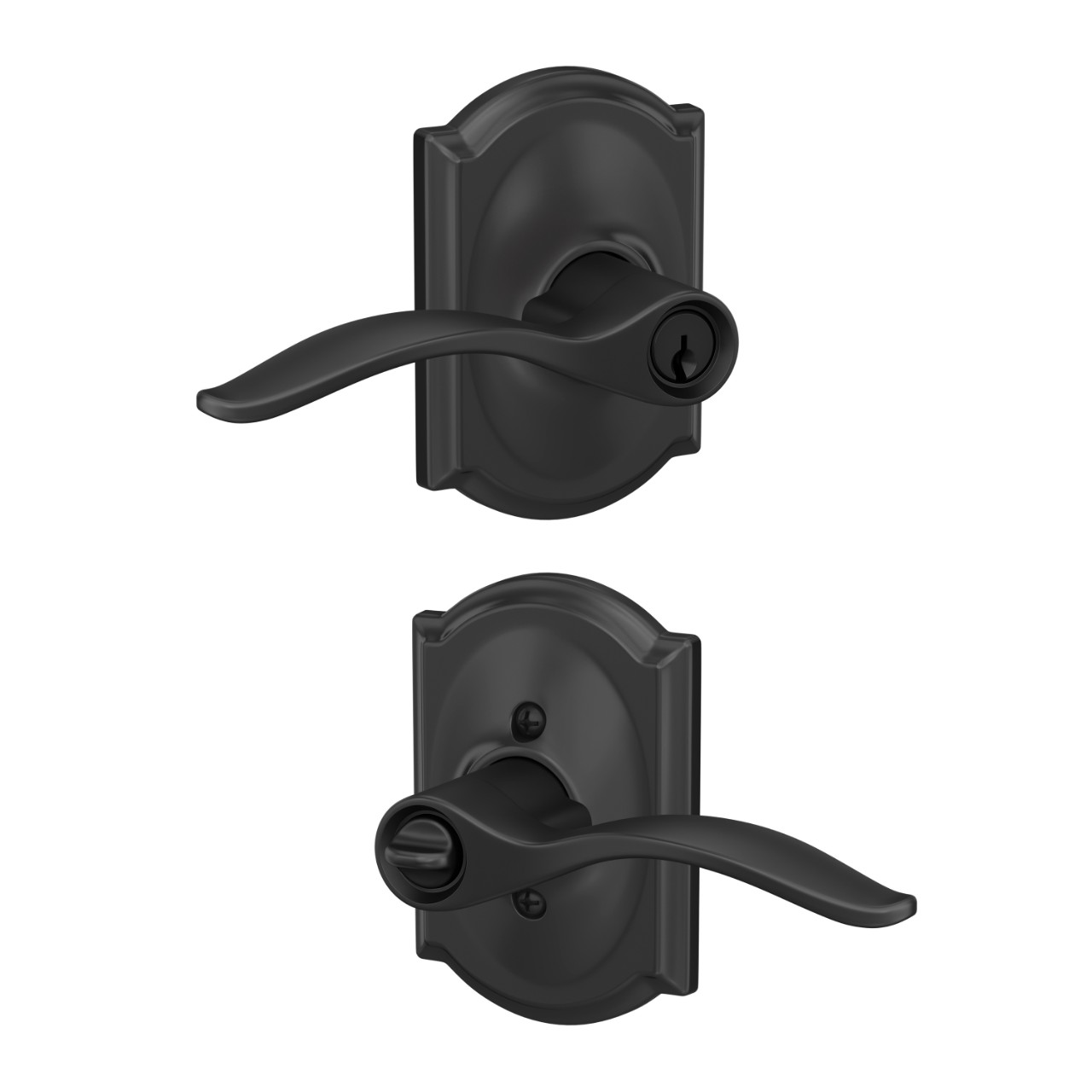Pennant Lever Keyed Entry Lock with Camelot Trim