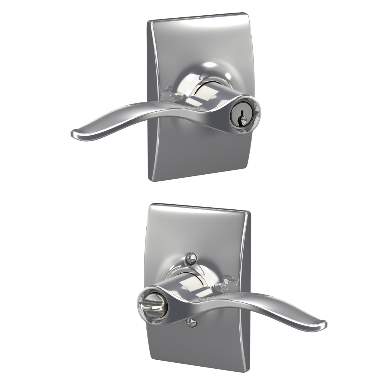 Pennant Lever Keyed Entry Lock with Century Trim