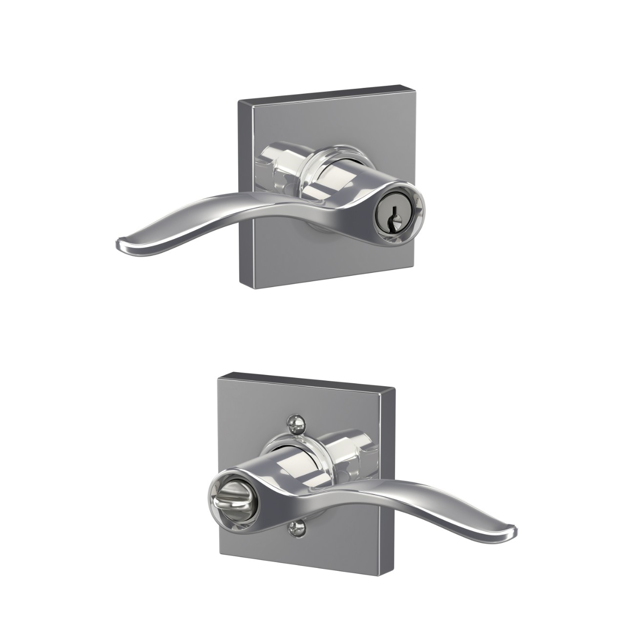 Pennant Lever Keyed Entry Lock with Collins Trim