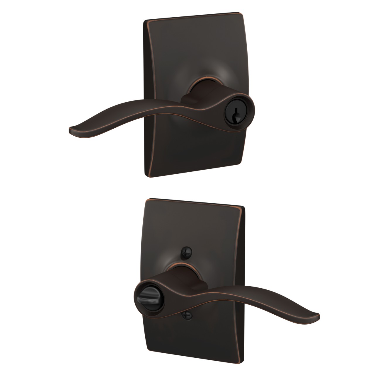 Pennant Lever Keyed Entry Lock with Century Trim
