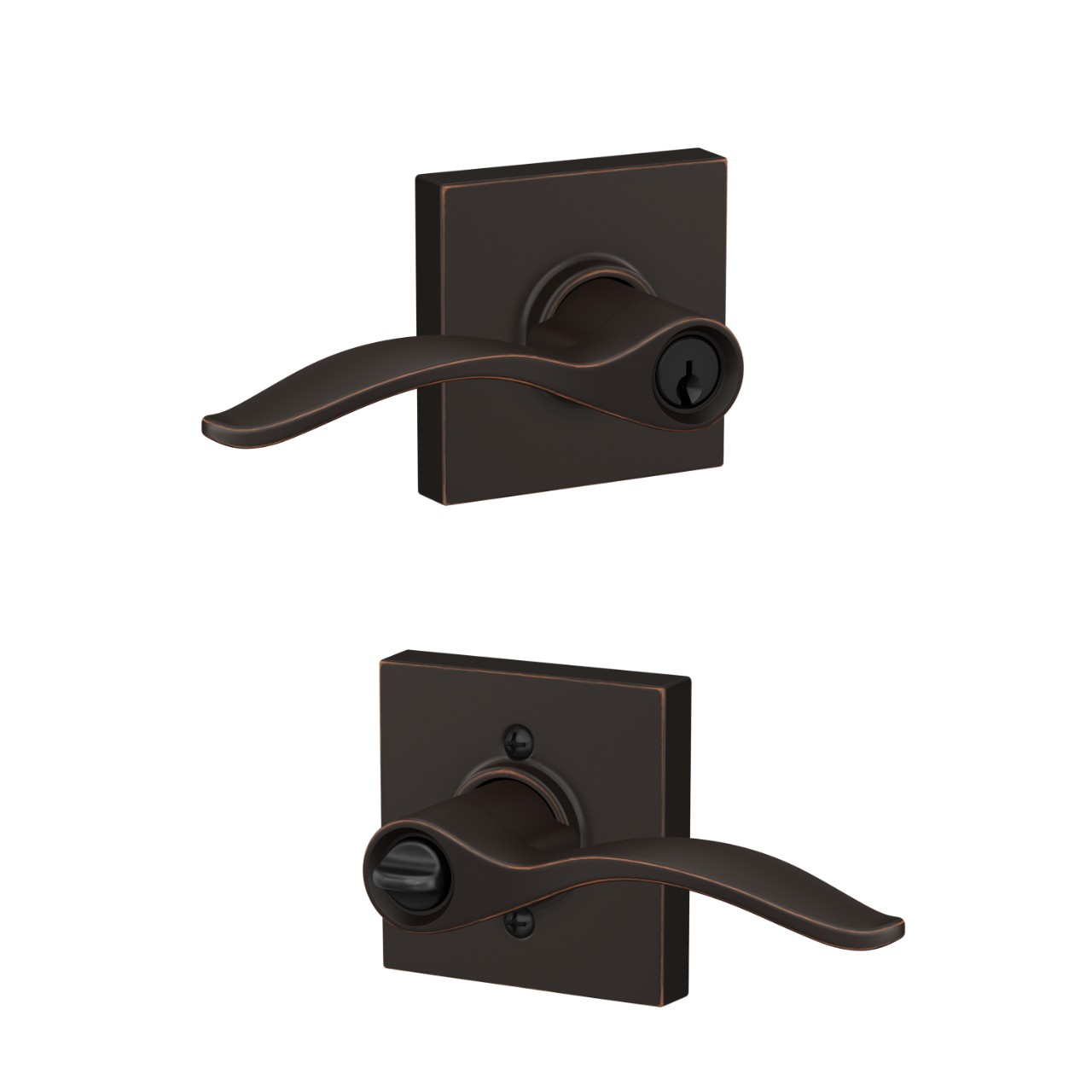 Pennant Lever Keyed Entry Lock with Collins Trim