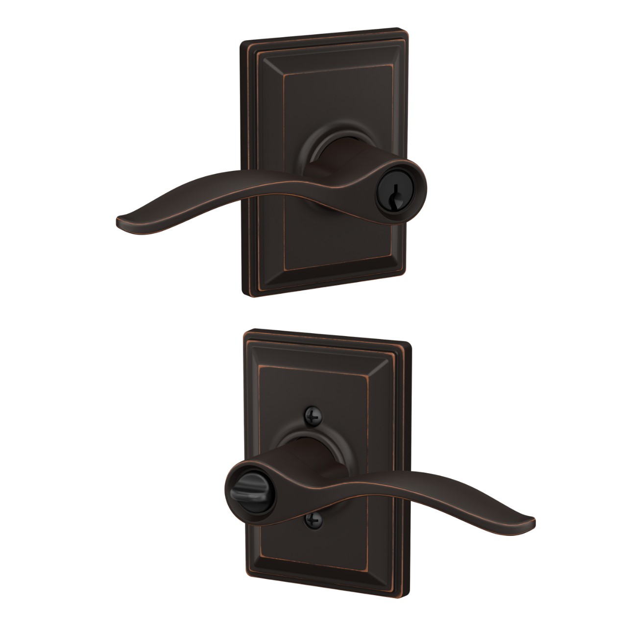 Pennant Lever Keyed Entry Lock with Grandville Trim